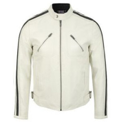 Shop Cool Men Black Stripes Leather Jacket, Easy to Wear