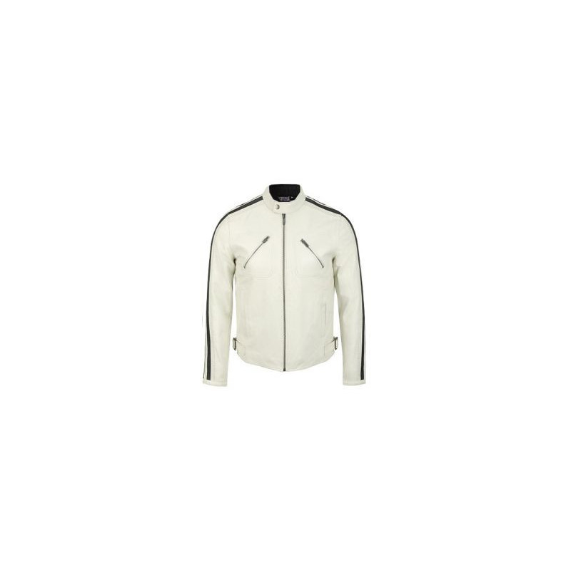 Shop Cool Men Black Stripes Leather Jacket, Easy to Wear