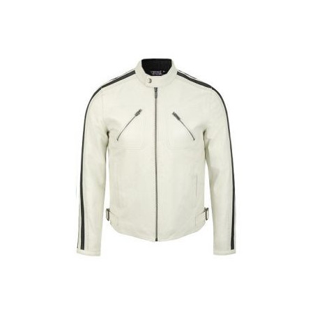 Shop Cool Men Black Stripes Leather Jacket, Easy to Wear