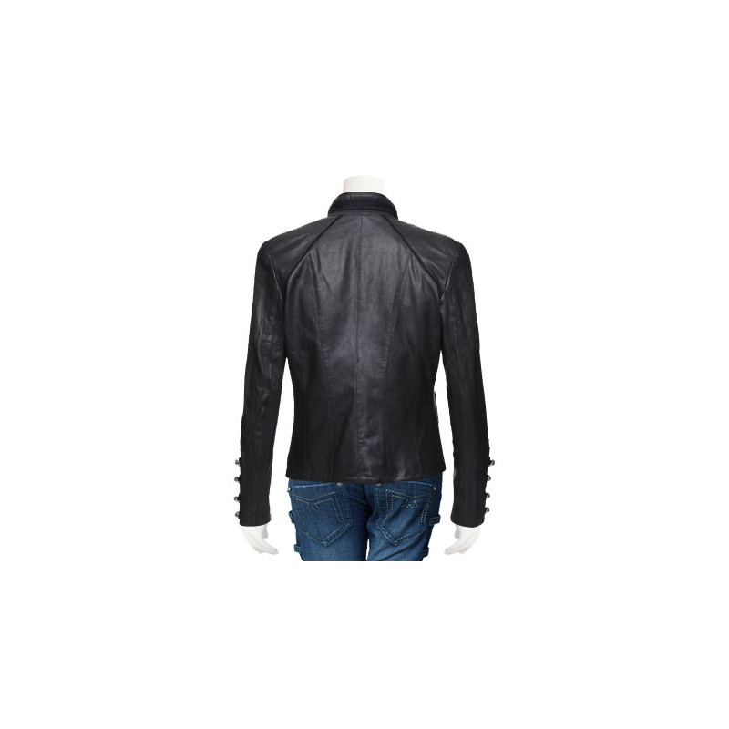 Women Military Leather Jacket. Great Jacket for casual wearing