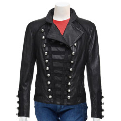 Women Military Leather Jacket. Great Jacket for casual wearing